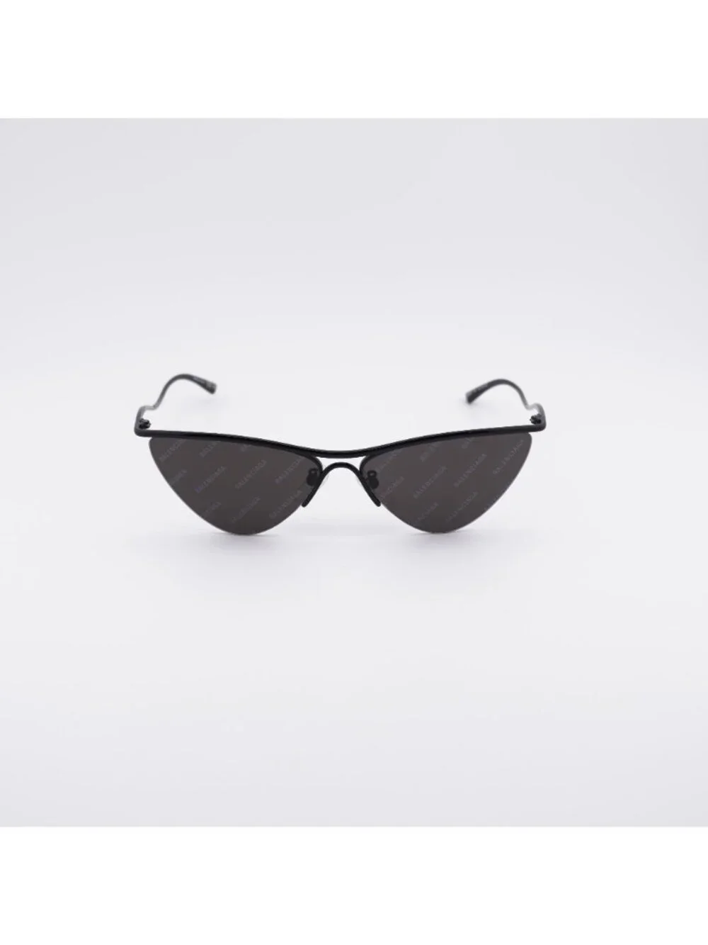 Balenciaga BB0093S 001 Sunglasses Black Geometric Frame, Grey Lenses